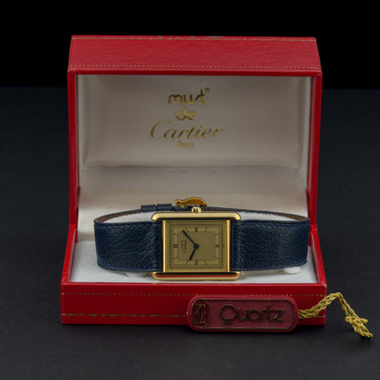 Cartier Must Tank Large 681006 Sector Dial Gold Vermeil 23x30mm Quartz Watch1