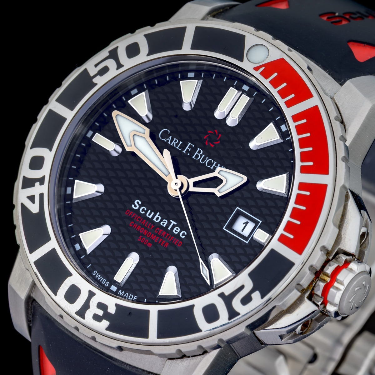 Carl F Bucherer Patravi Scubatec Black & Red 44mm Automatic Men's Watch + Box4