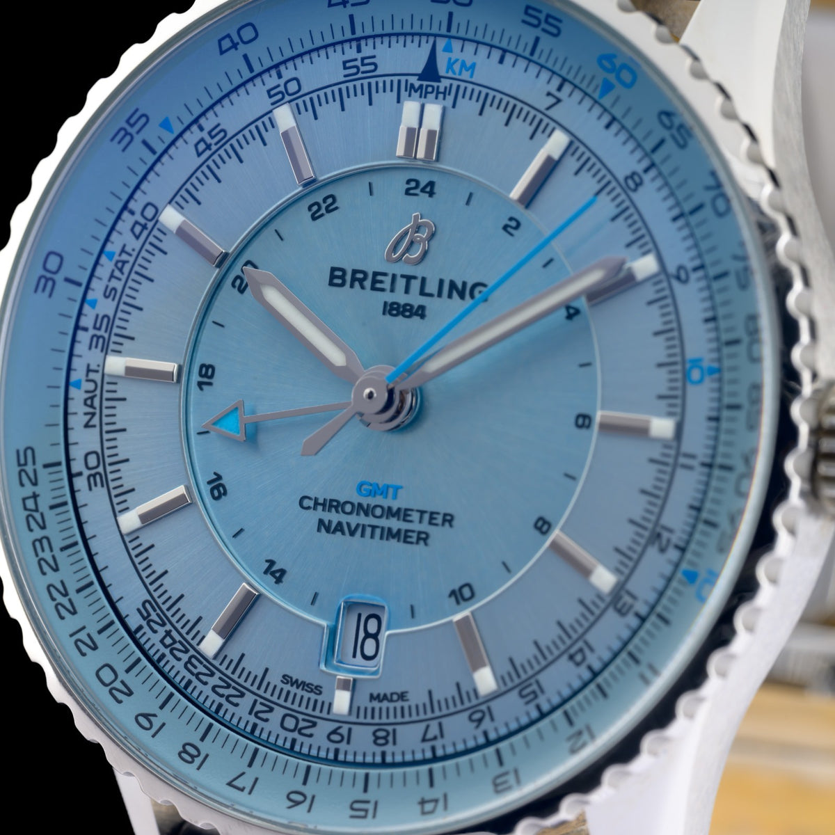 Breitling Automatic GMT A32310 Ice Blue Dial 41mm Men's Watch + Box & Papers5