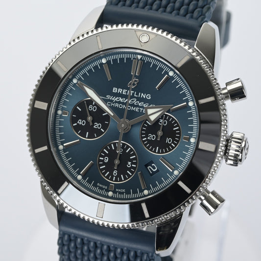 Breitling Superocean Heritage II B01 Chronograph AB0162 Blue 44mm Auto Watch B&P0