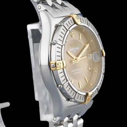 Breitling Perpetual Sirius Gold Dial 31mm Quartz Steel Ladies Watch2