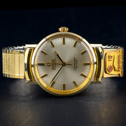 OMEGA Seamaster De Ville 33mm Automatic Eastern Safe Driver Pin Gold Watch +B&P8
