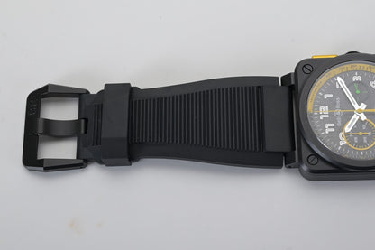 Bell & Ross BR03 94 Chronograph RS17 Black & Yellow 42mm Men's Watch + B&P8