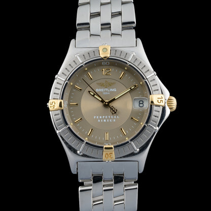 Breitling Perpetual Sirius Gold Dial 31mm Quartz Steel Ladies Watch0