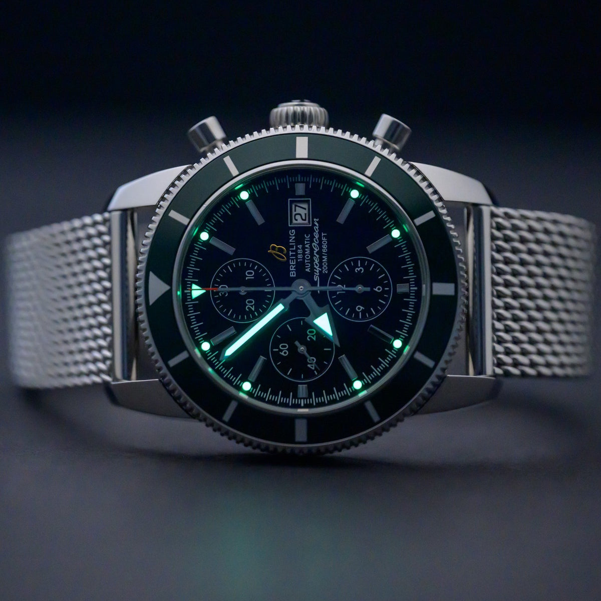 Breitling SuperOcean Heritage A13320 Limited Edition Green 46mm Watch Full Set7