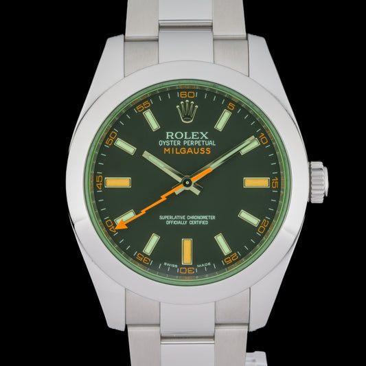 Rolex Milgauss 116400GV Green 40mm Automatic Men's Watch +B&P0