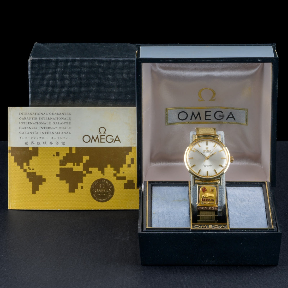 OMEGA Seamaster De Ville 33mm Automatic Eastern Safe Driver Pin Gold Watch +B&P1