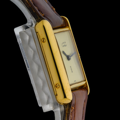 Cartier Tank Must Small Lemon Dial  21mm Gold Vermeil Manual Ladies Watch2