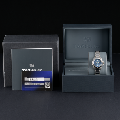 TAG Heuer Aquaracer Professional WBP1415 Blue Dial 30mm Ladies Watch + B&P1