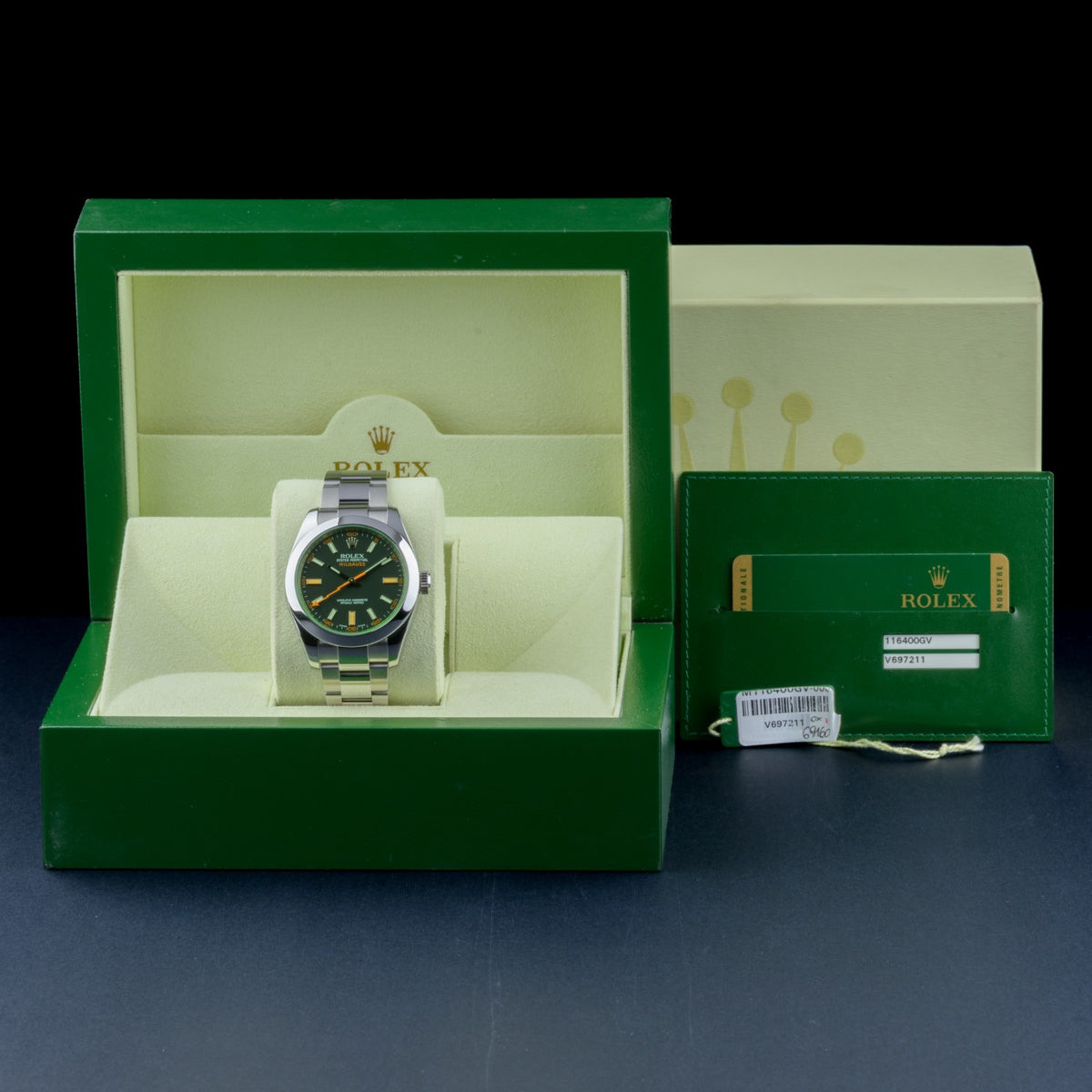 Rolex Milgauss 116400GV Green 40mm Automatic Men's Watch +B&P1