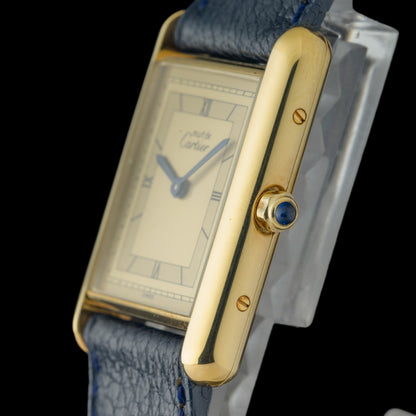 Cartier Must Tank Large 681006 Sector Dial Gold Vermeil 23x30mm Quartz Watch3