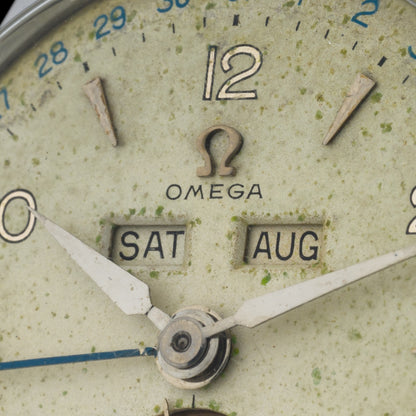 Omega Cosmic Triple Date Moonphase 2471 Manual 35mm White Patina Dial Watch3
