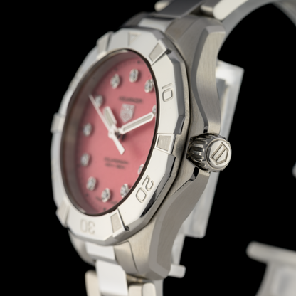 TAG Heuer Aquaracer Solargraph WBP1318 Pink Diamond 34mm Ladies Watch Full Set2