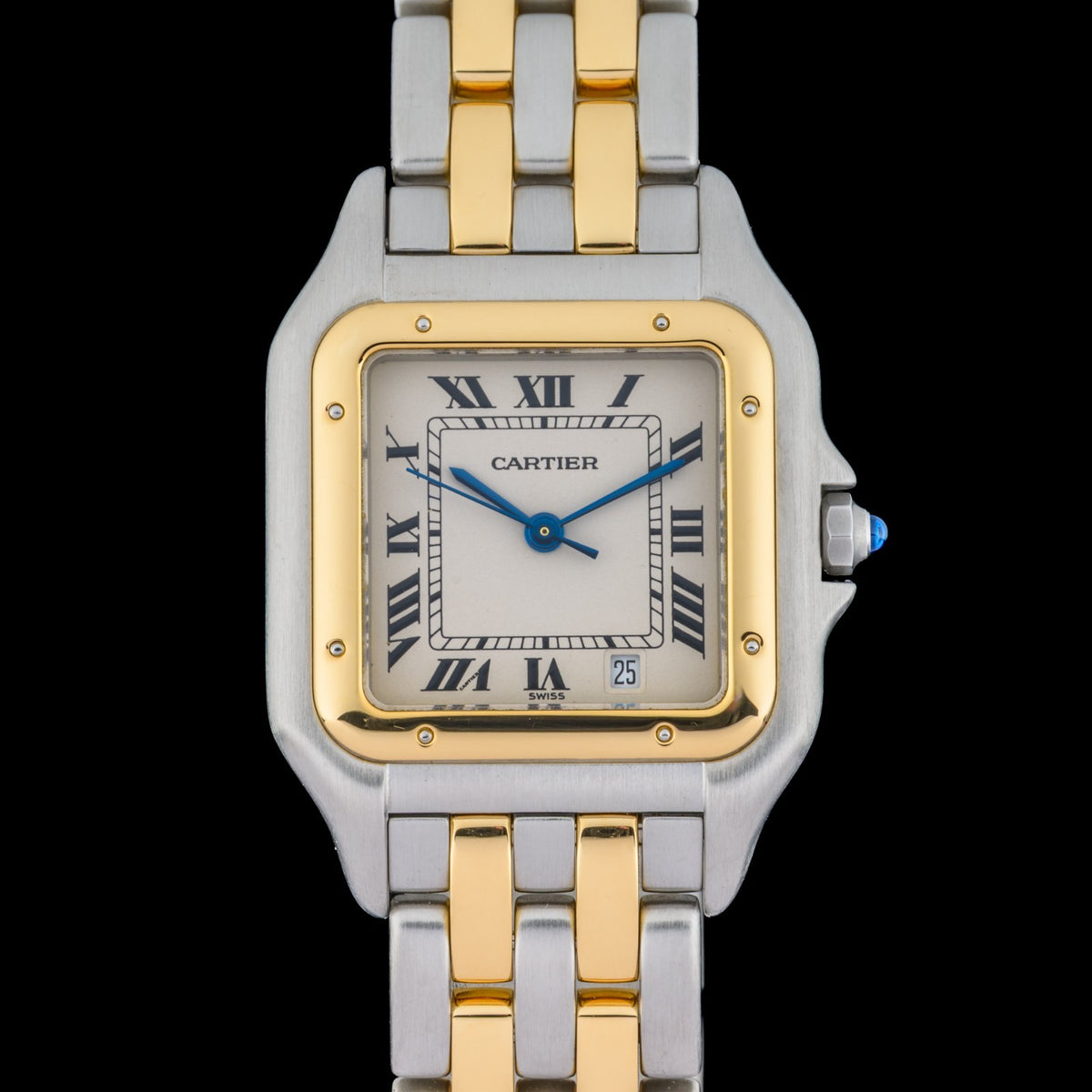 Cartier Panthere Medium 1100 18k Gold Two Row 27mm Ladies Quartz Watch0