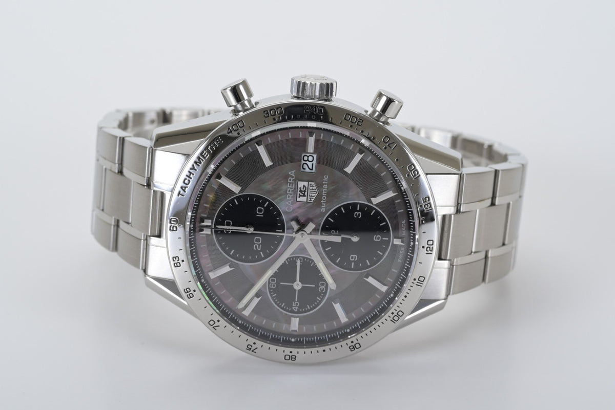 TAG Heuer Carrera Calibre 16 CV201P 0 Black Mother of Pearl 41mm Men's Watch9