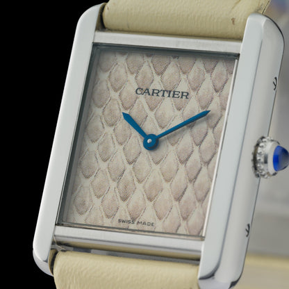 Cartier Tank Solo Python Edition 24x31mm Steel Ladies Watch + Pouch4