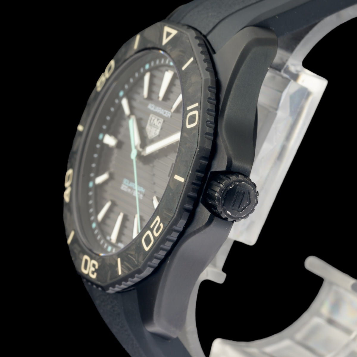TAG Heuer Aquaracer Solargraph DLC WBP1112 40mm Black Men's Watch +B&P2