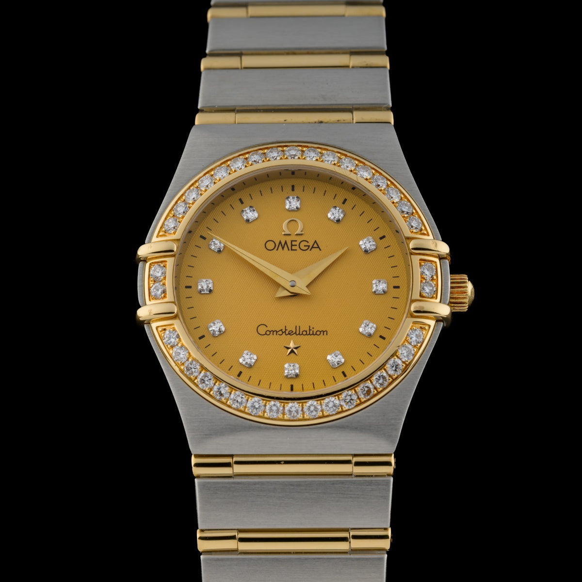 OMEGA Constellation Mini 1267.15 Diamond Full Bar 23mm 18k Gold & Steel Watch0