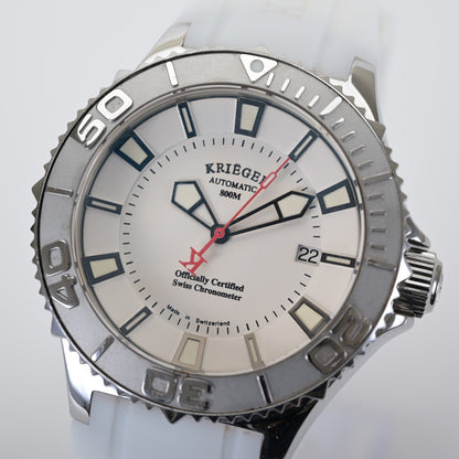Krieger K1001S Sea Stallion Automatic Limited Edition 42mm White Men's Watch B&P6