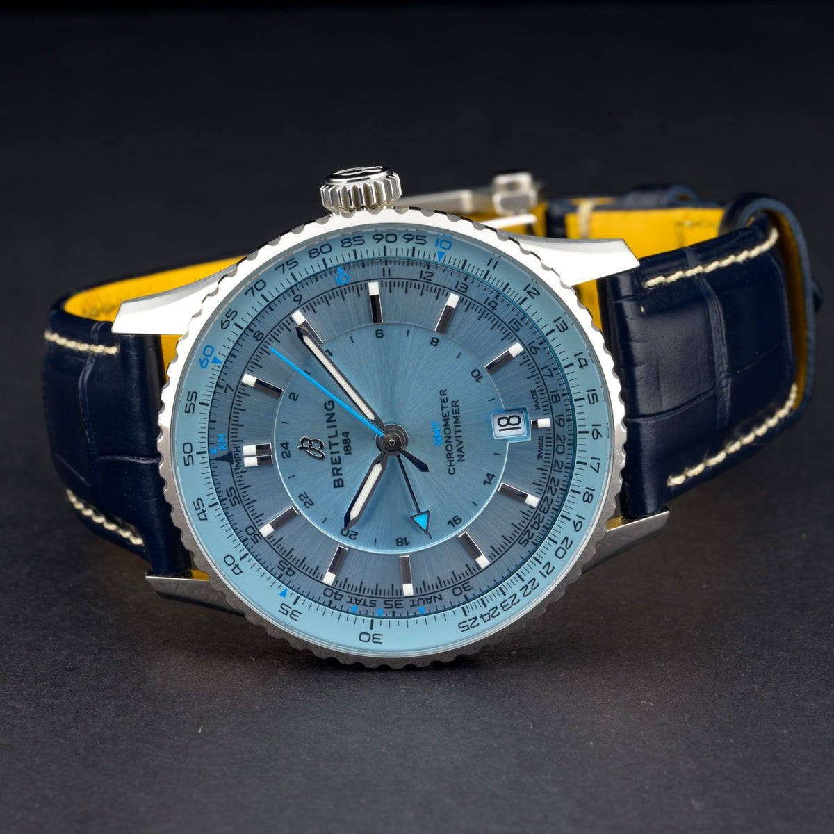Breitling Automatic GMT A32310 Ice Blue Dial 41mm Men's Watch + Box & Papers6
