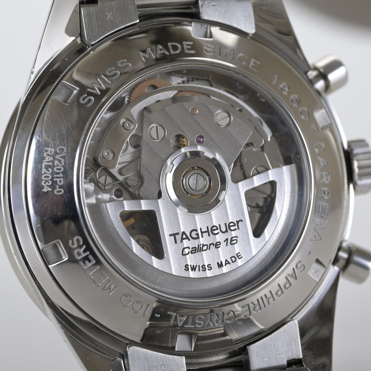 TAG Heuer Carrera Calibre 16 CV201P 0 Black Mother of Pearl 41mm Men's Watch5