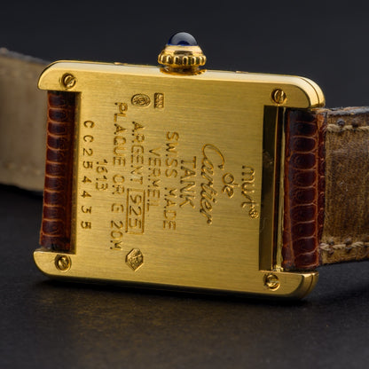 Cartier Tank Must Small 20x28mm White Dial Gold Vermeil Ladies Quartz Watch6