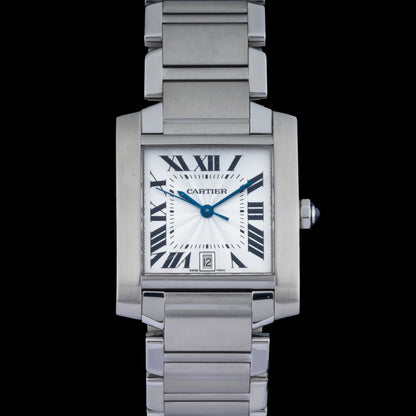 Cartier Tank Francaise Large 2302 Automatic 28x32mm White Roman Dial Watch0