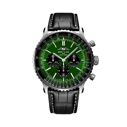 Breitling Navitimer B01 Chronograph AB0137 Green Dial 46mm Men's Watch + B&P0