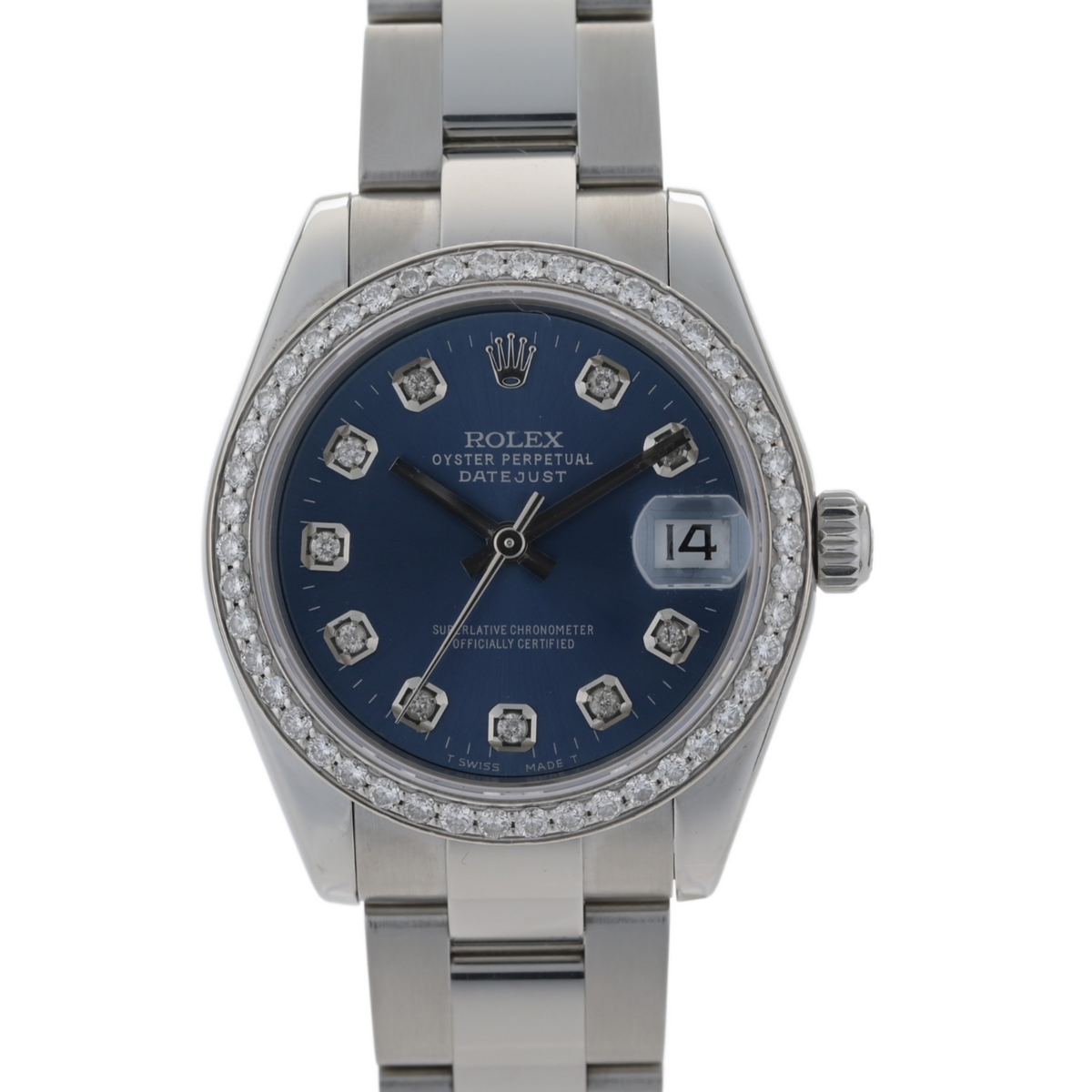 Rolex Datejust 178274 Blue Diamond 31mm Ladies Watch + Box & Papers0