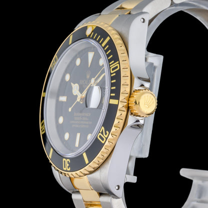 Rolex Submariner Date 16613ln 18K Gold & Steel Black Dial Automatic Watch + Box3