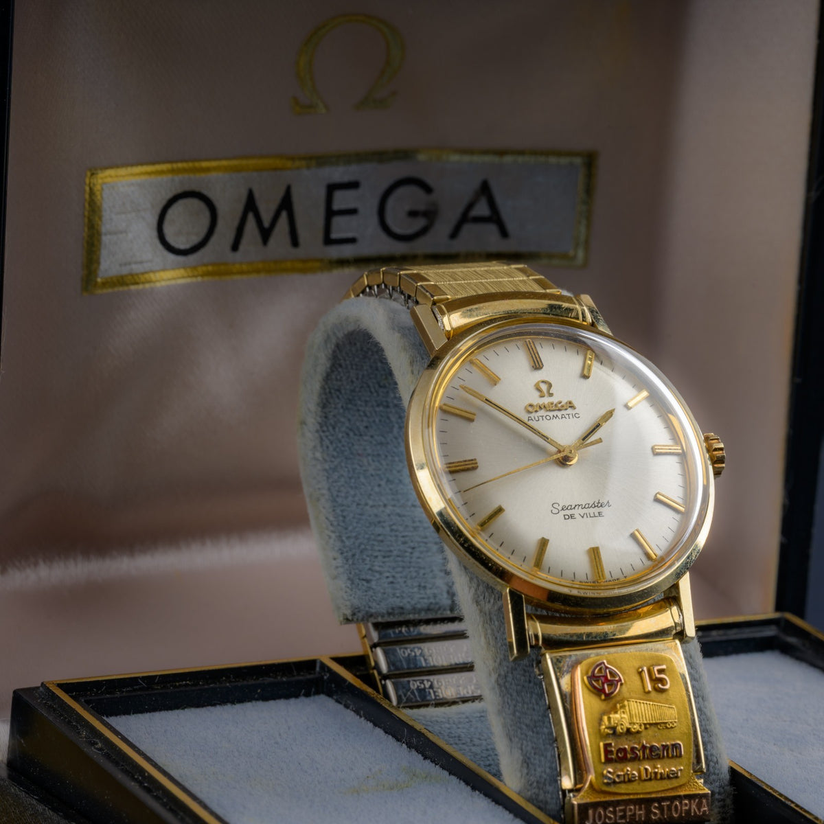 OMEGA Seamaster De Ville 33mm Automatic Eastern Safe Driver Pin Gold Watch +B&P12