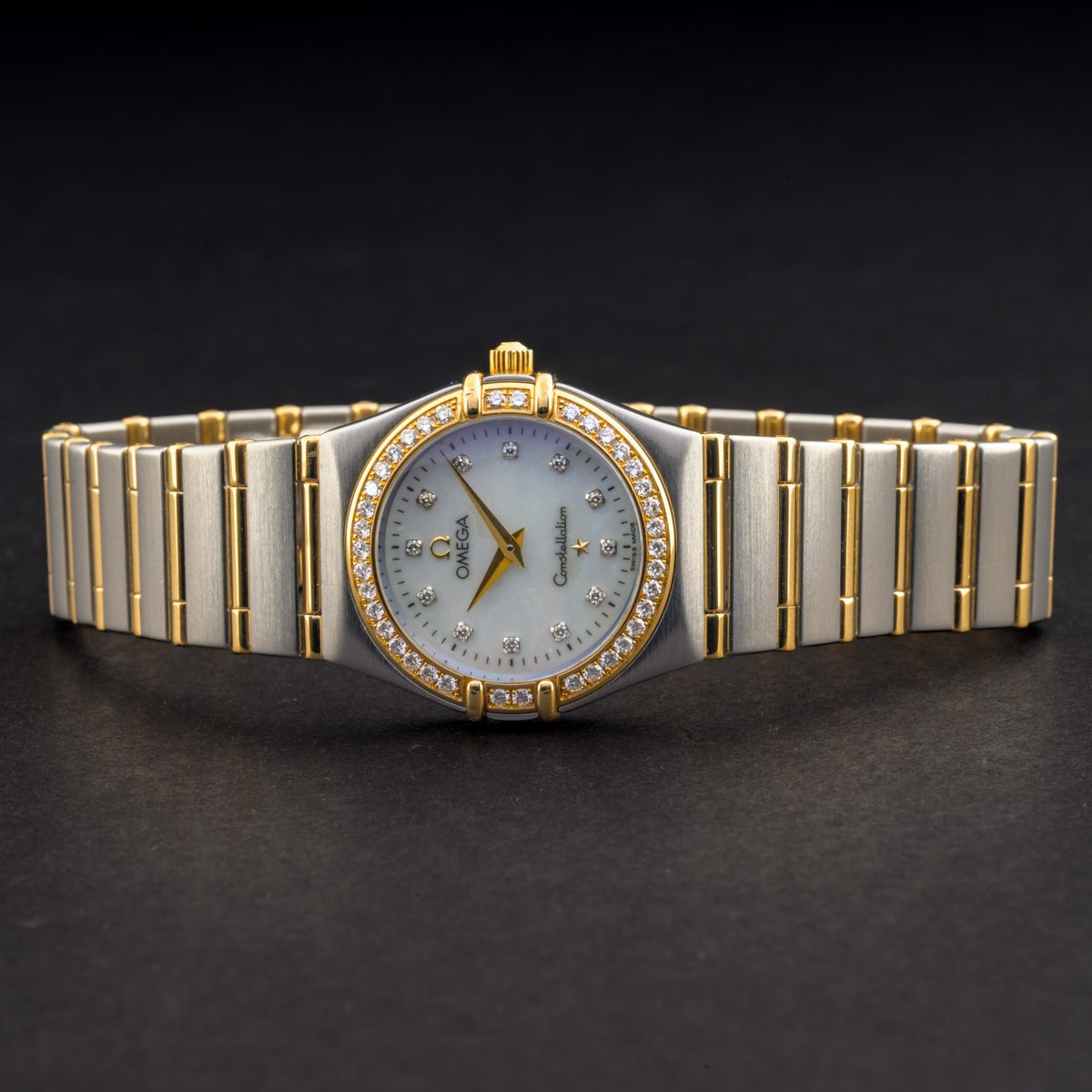OMEGA Constellation 1267.75 18k Gold & Steel Factory Diamond 23mm Ladies Watch4