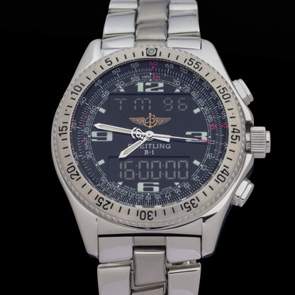 Breitling B-1 A68362 Black Dial 44mm Stainless Steel Digital Men's Watch0
