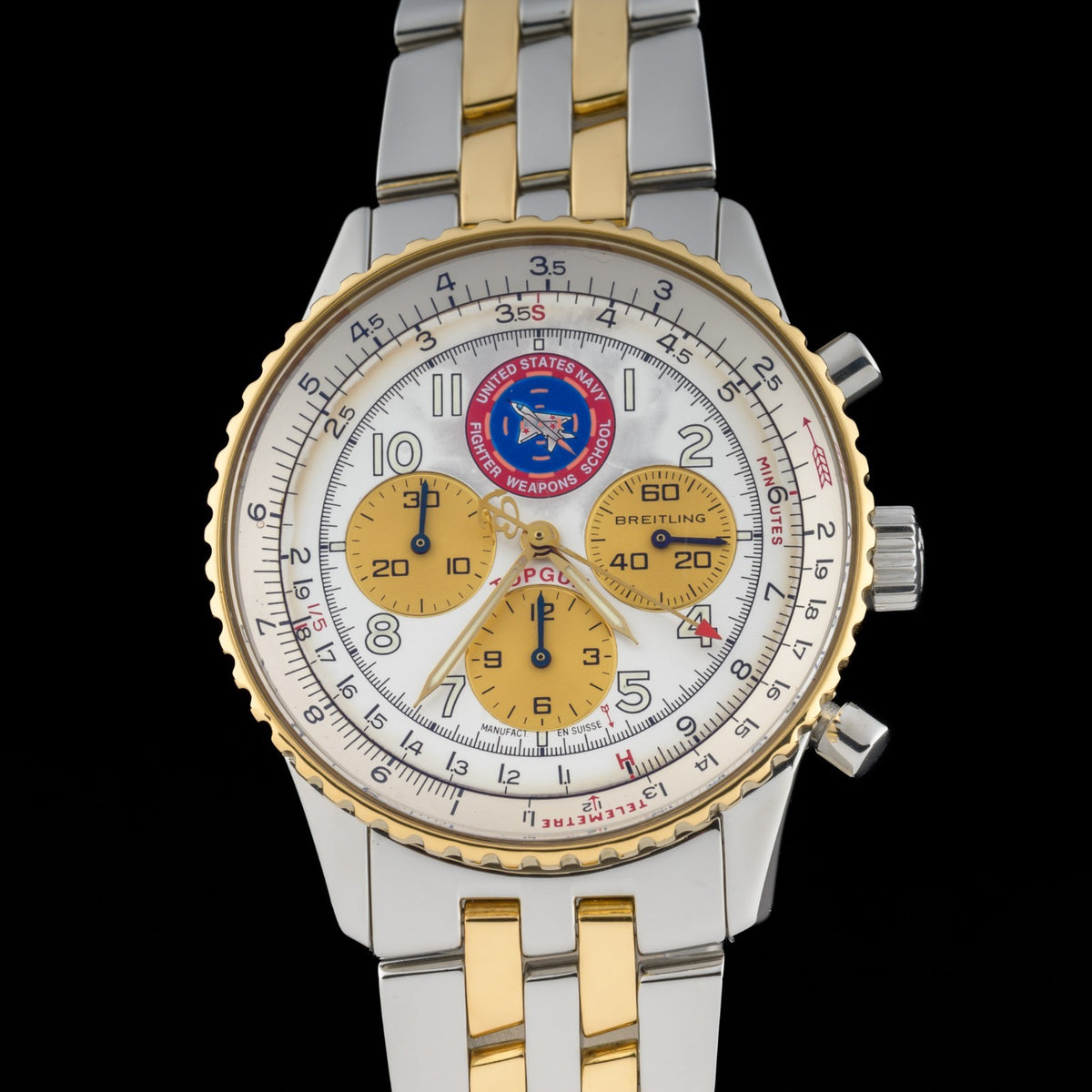 Breitling Navitimer 92 Topgun Limited Edition 18k Gold & Steel 38mm Men's Watch0