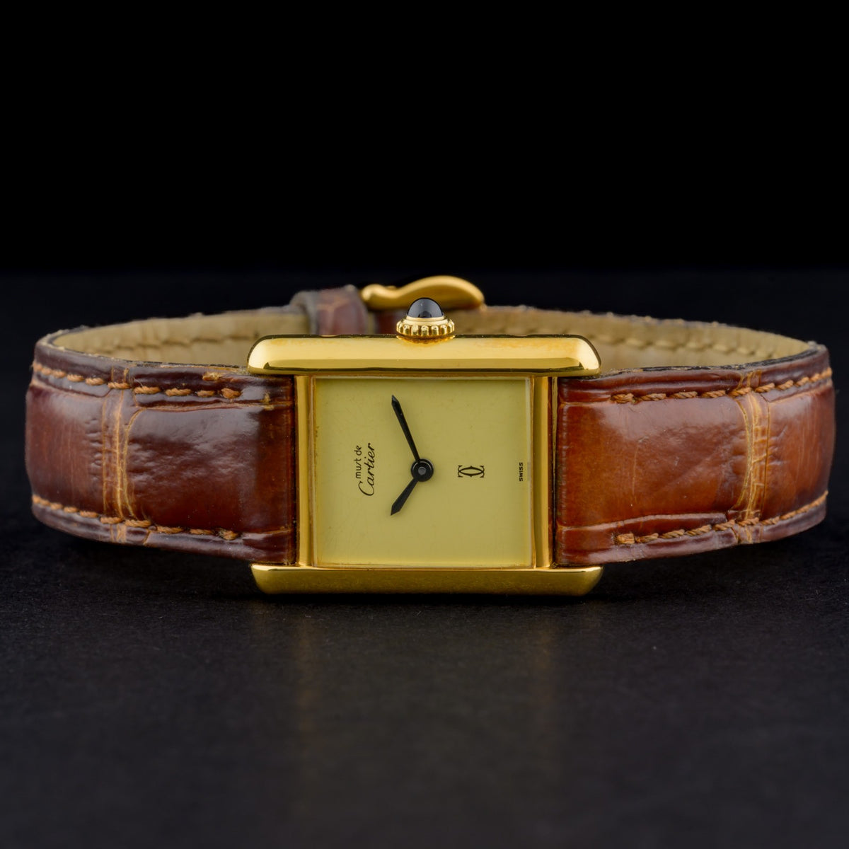 Cartier Tank Must Small Lemon Dial  21mm Gold Vermeil Manual Ladies Watch4