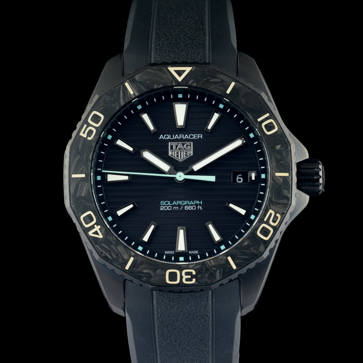 TAG Heuer Aquaracer Solargraph DLC WBP1112 40mm Black Men's Watch +B&P0