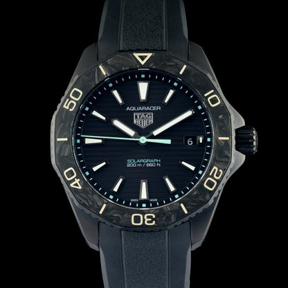 TAG Heuer Aquaracer Solargraph DLC WBP1112 40mm Black Men's Watch +B&P0