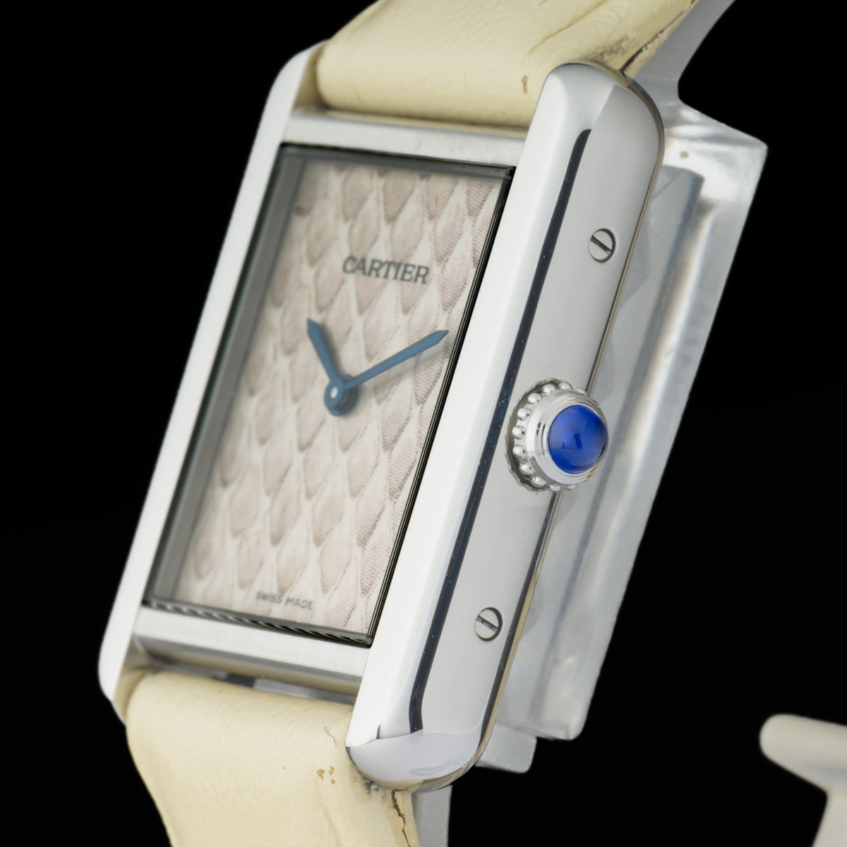 Cartier Tank Solo Python Edition 24x31mm Steel Ladies Watch + Pouch2