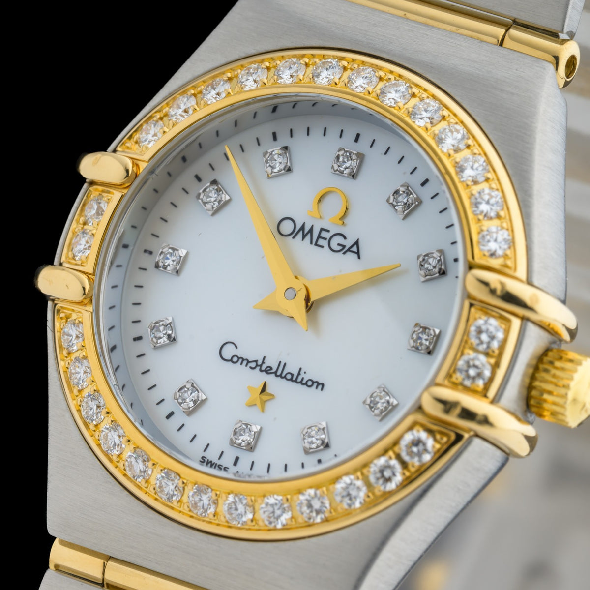 OMEGA Constellation 23mm Factory Diamond MOP Dial 23mm 18k Gold Ladies Watch3