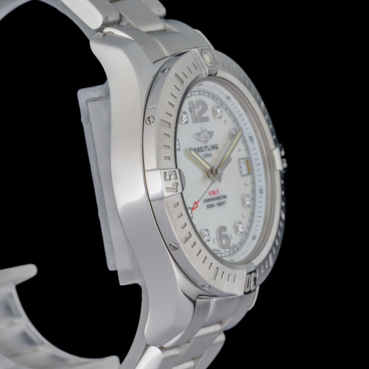 Breitling Colt Mother Of Pearl Diamond Dial A74389 Quartz Steel 36 Ladies Watch4
