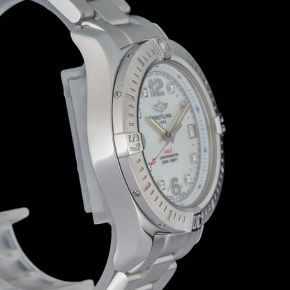 Breitling Colt Mother Of Pearl Diamond Dial A74389 Quartz Steel 36 Ladies Watch4