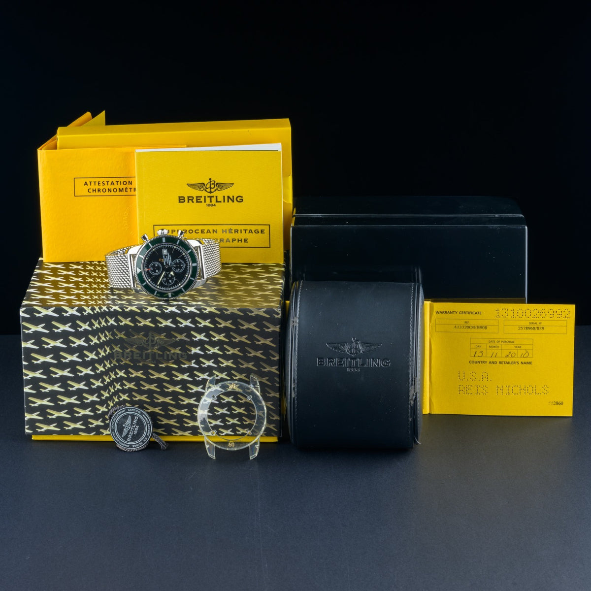 Breitling SuperOcean Heritage A13320 Limited Edition Green 46mm Watch Full Set1