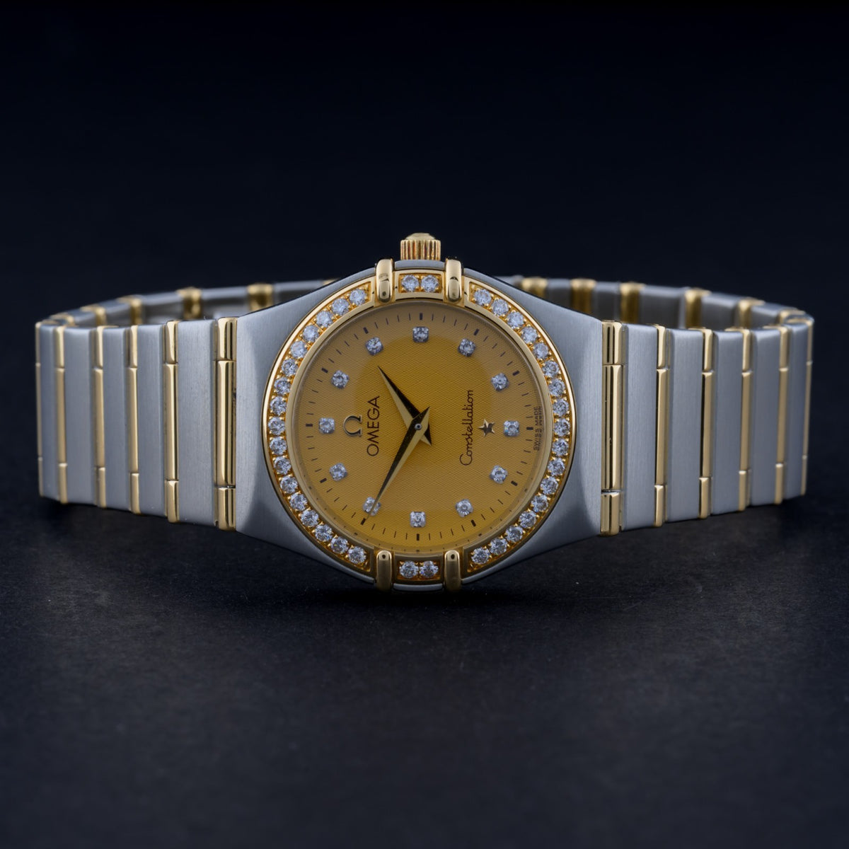 OMEGA Constellation Mini 1267.15 Diamond Full Bar 23mm 18k Gold & Steel Watch4