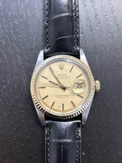 Rolex Oyster Perpetual Datejust 1601 Champagne Dial 36mm Automatic Watch0