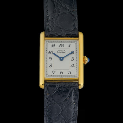 Cartier Must Tank Large 590005 Arabic Dial 23x30mm Gold Vermeil Watch + Service0