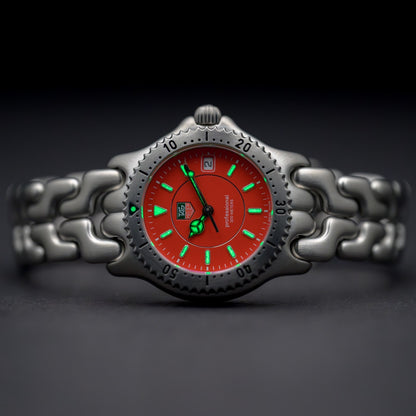 TAG Heuer Professional SEL WG121C Red Dial 34mm Quartz Watch + Box & Manual6