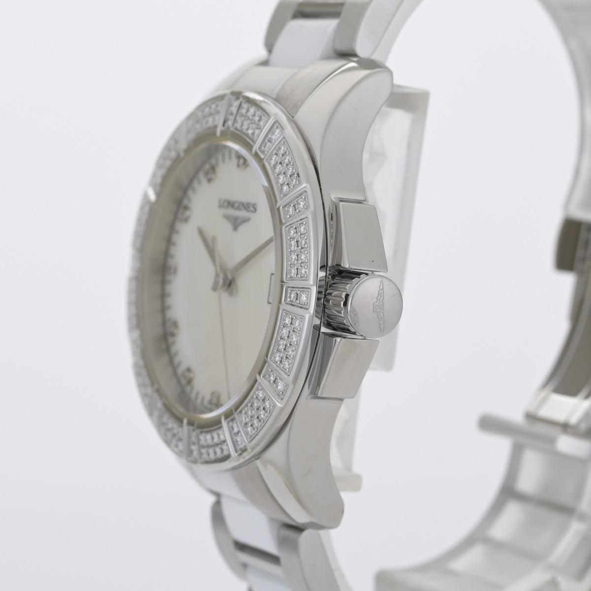 Longines Conquest L3.280.0.87.7 White MOP Dial 35mm Ceramic Ladies Watch2