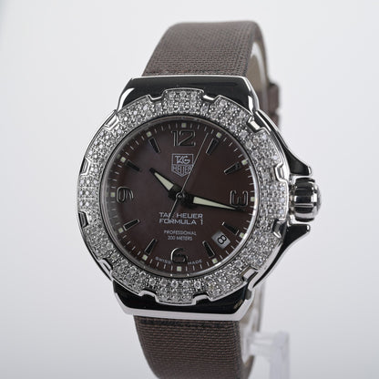 TAG Heuer Formula 1 Diamond WAC1217 Brown Mother of Pearl Dial 37mm Ladies Watch1