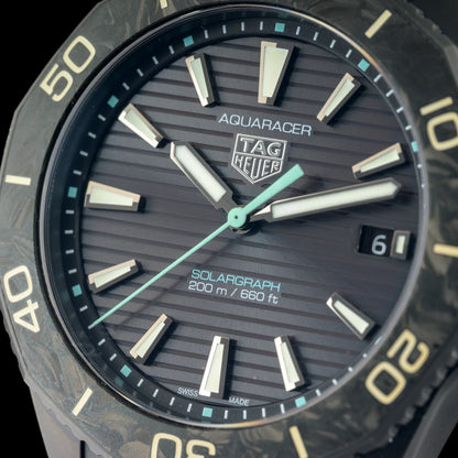 TAG Heuer Aquaracer Solargraph DLC WBP1112 40mm Black Men's Watch +B&P4