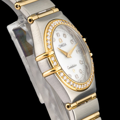 OMEGA Constellation 1267.75 18k Gold & Steel Factory Diamond 23mm Ladies Watch2